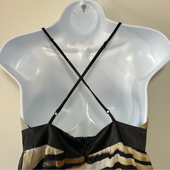 SINGLE DRESS 100% Silk Spaghetti Strap Fit & Flare Animal Print Dress- Petite - Picture 5 of 10